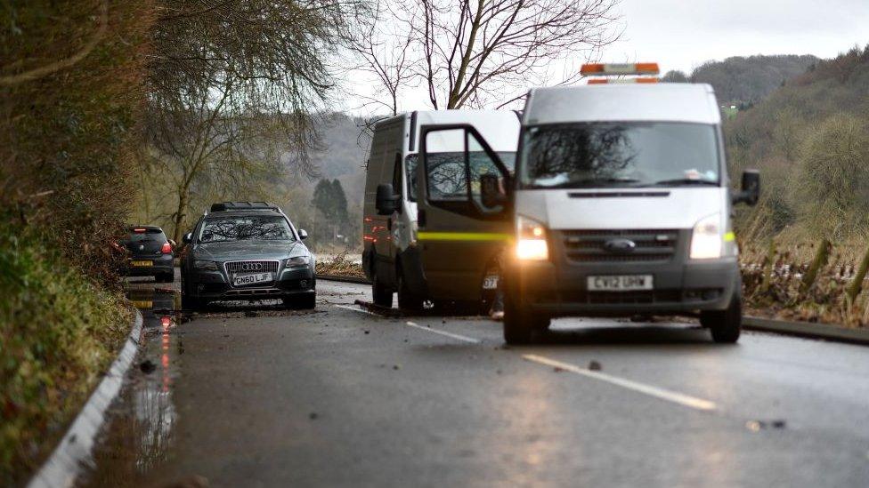 Cars abandoned due to the flooding of the River Wye in Monmouth are being recovered on Wednesday