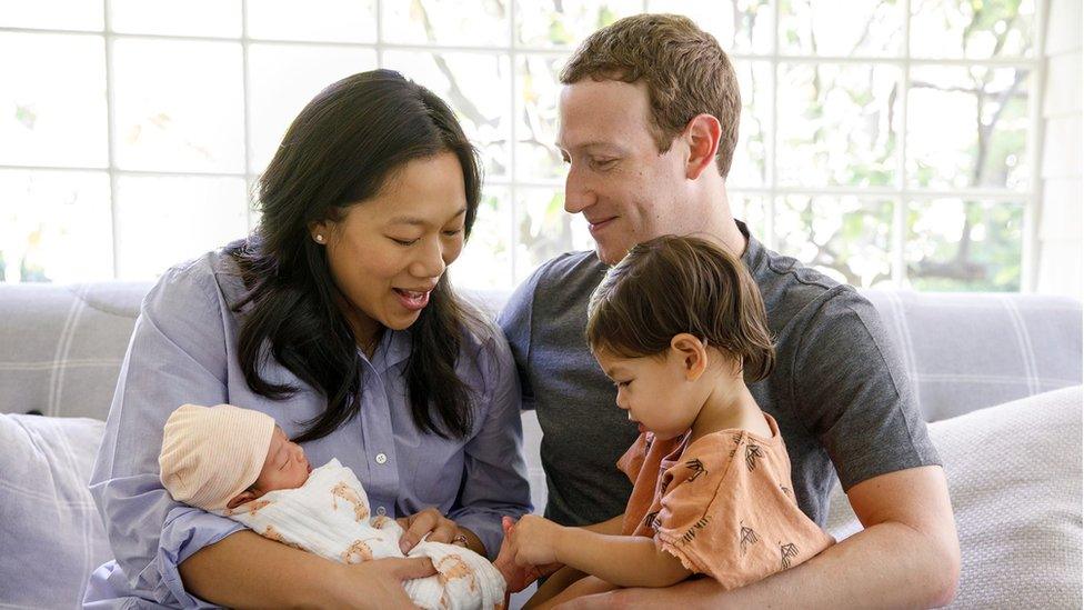 Mark Zuckerberg and Priscilla Chan, with their daughters August and Maxima