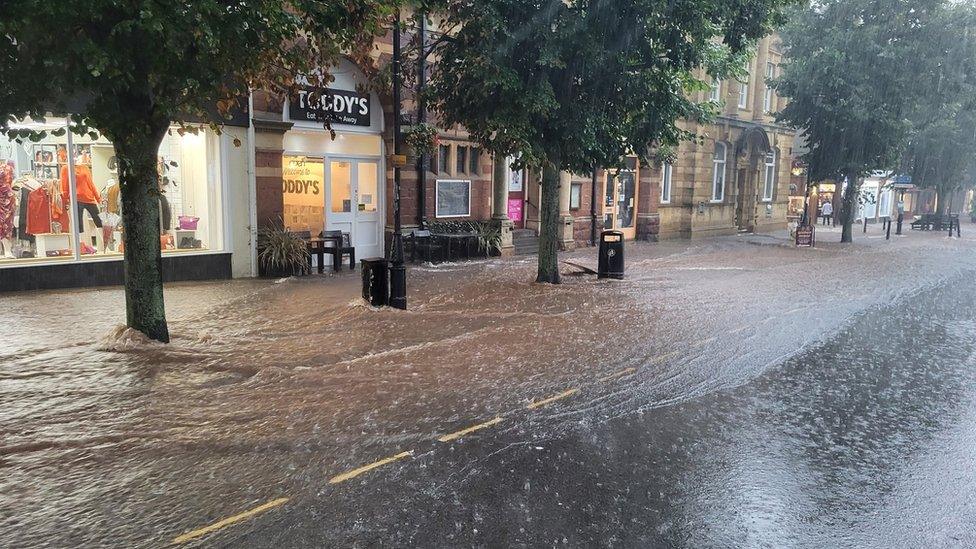 Flooded Minehead High Street