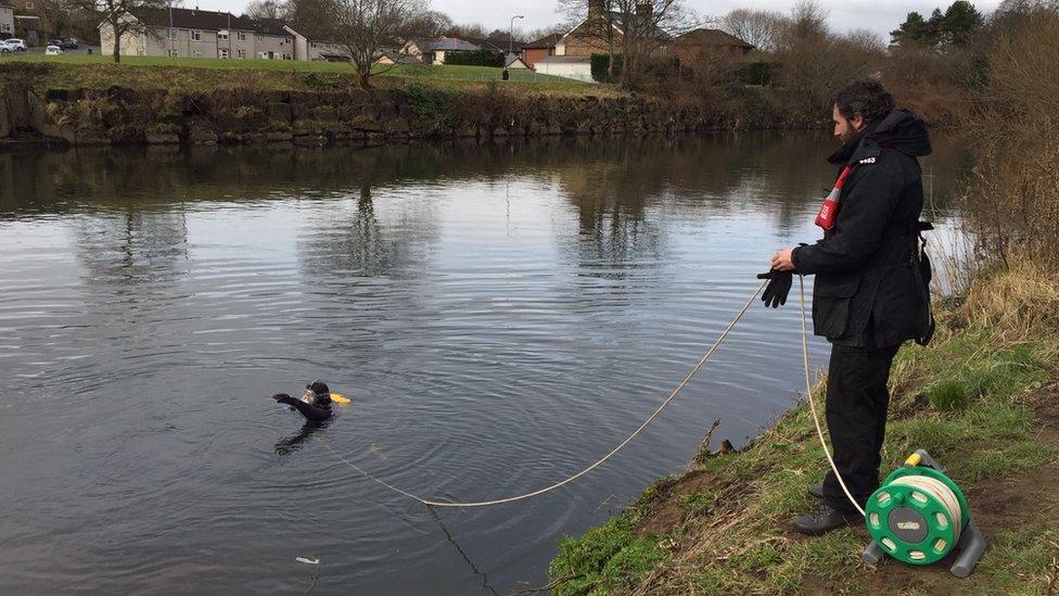 Diver in the River Taff