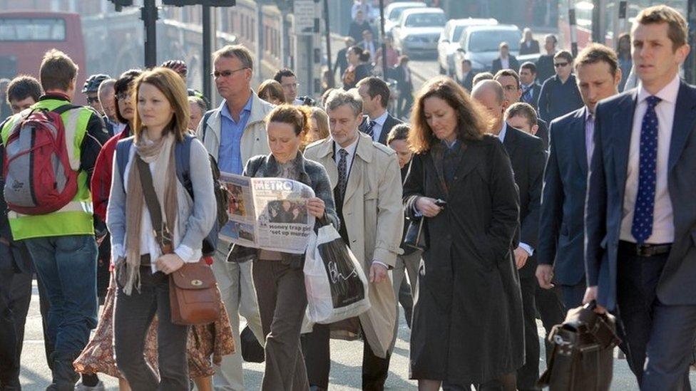 Commuters in London