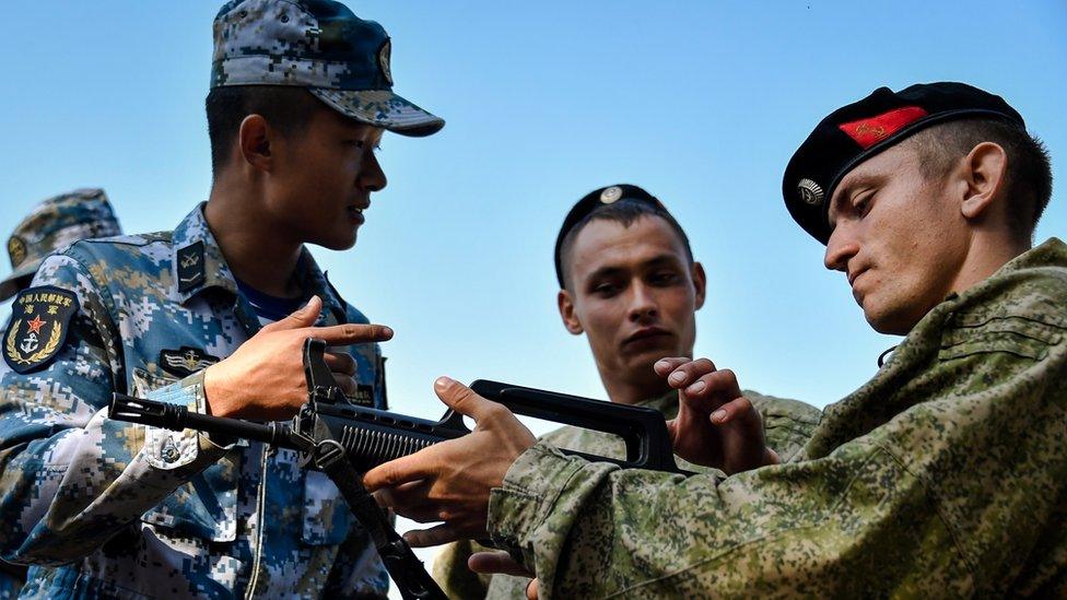 Chinese and Russian naval infantry, 21 Sep 17