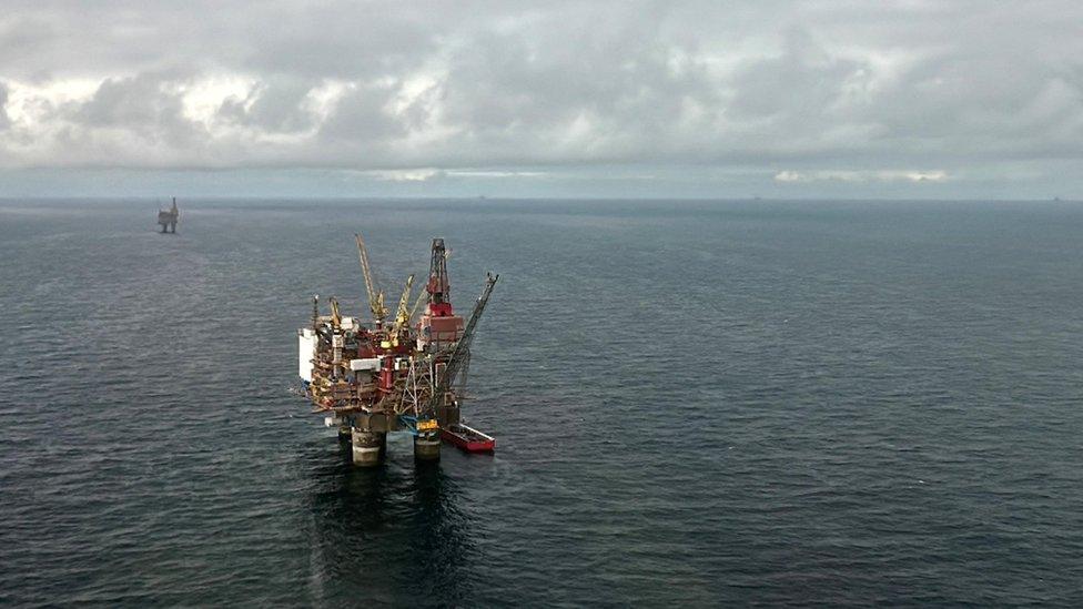 Aerial view of the Gullfaks C oil platform