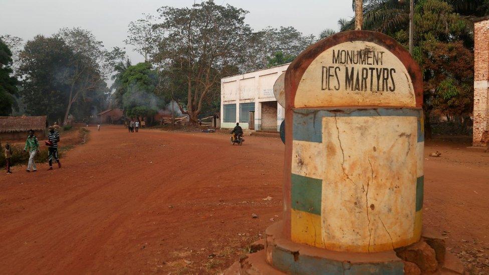 Road in Bangassou, CAR, on 22 December 2020