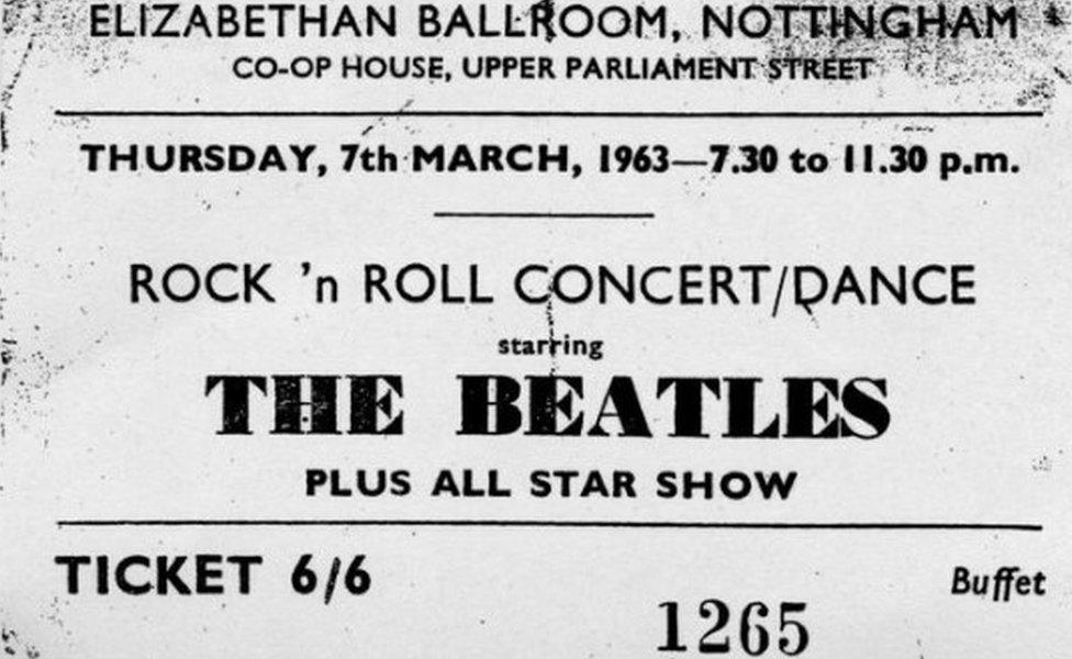 Ticket stub for The Beatles