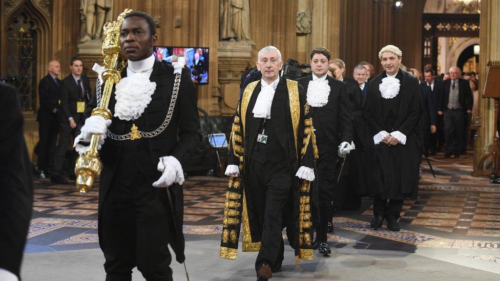 Speaker Lindsay Hoyle at the state opening of Parliament