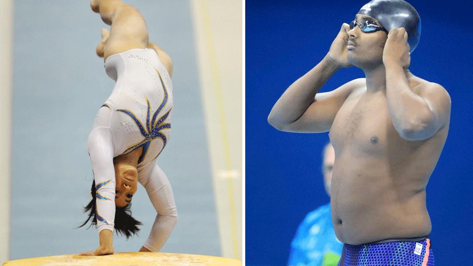 Composite image of Alexa Moreno and Robel Kiros Habt competing at the Olympics in Rio