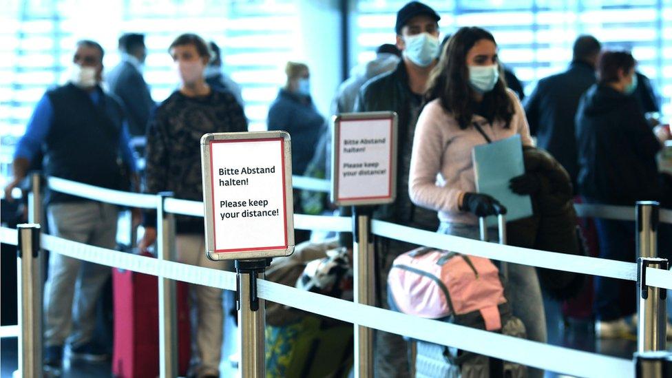 File pic of queue at Vienna airport