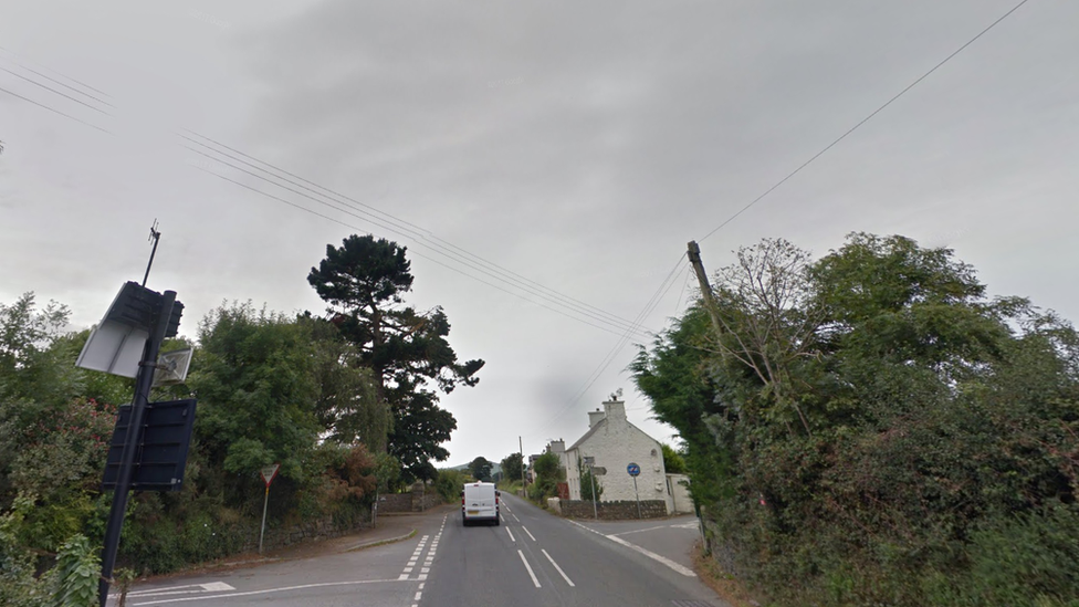 A499 road near Penrhos, Gwynedd