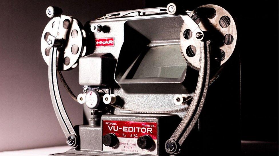 A picture of an 8mm reel editor manufactured by Ohnar in Japan