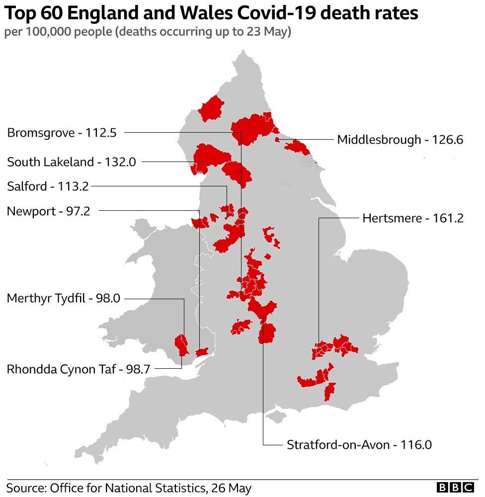 Map of death hot spots