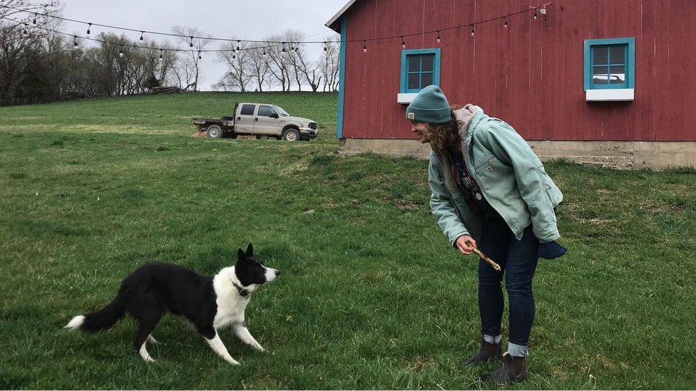 Maren Beard, shown with her dog Noche