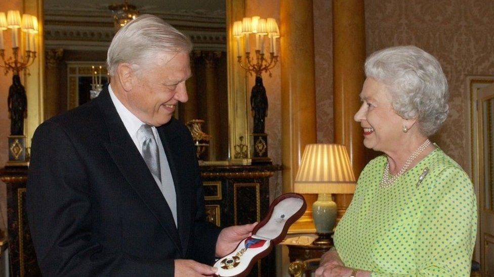 Sir David Attenborough with the Queen