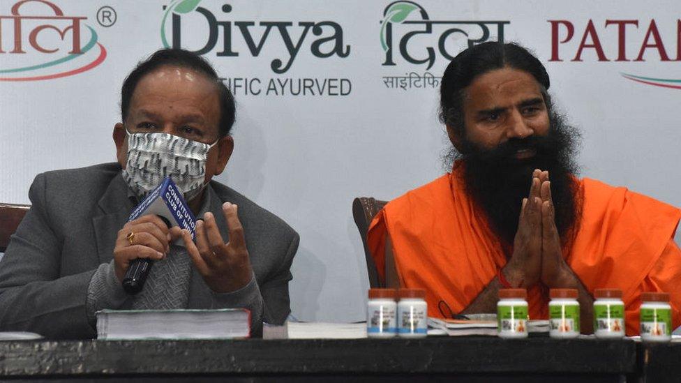 News conference with Health Minister Harsh Vardhan and Baba Ramdev of Patanjali Ayurved