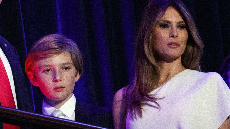 Barron with his mum, Melania