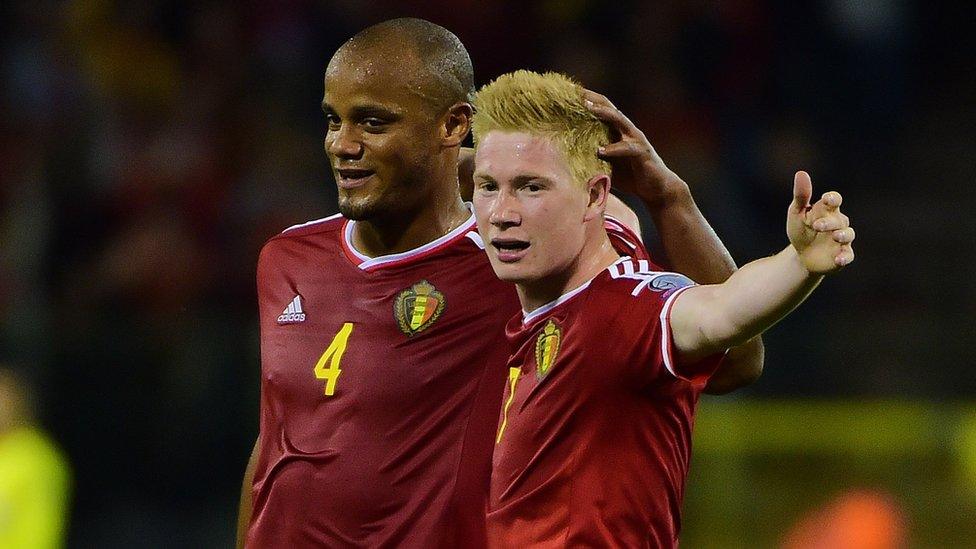 Belgium midfielder Kevin De Bruyne (right)