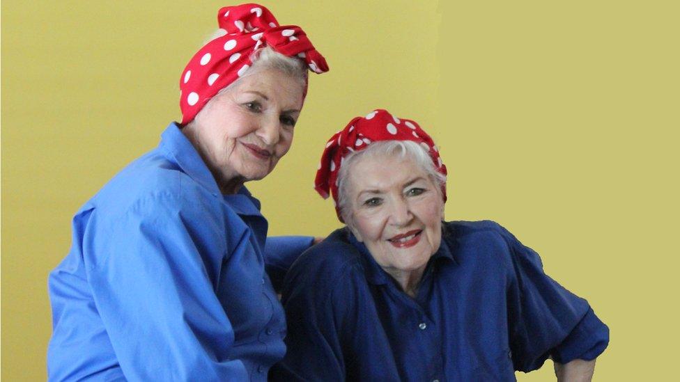 Naomi Parker Fraley, right, with her younger sister Ada Wyn Parker Loy, in 2016