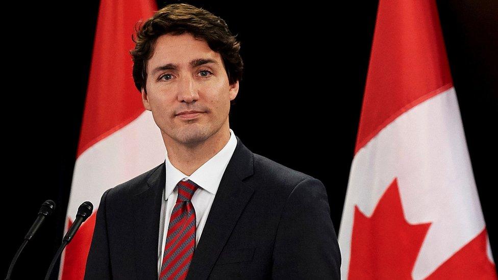 Canadian Prime Minister Justin Trudeau delivers a speech at Canada House in central London, 25 November 2015