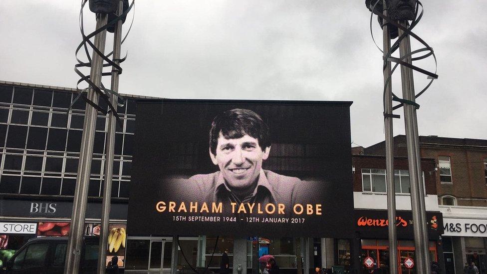 The large screens which will stream the funeral