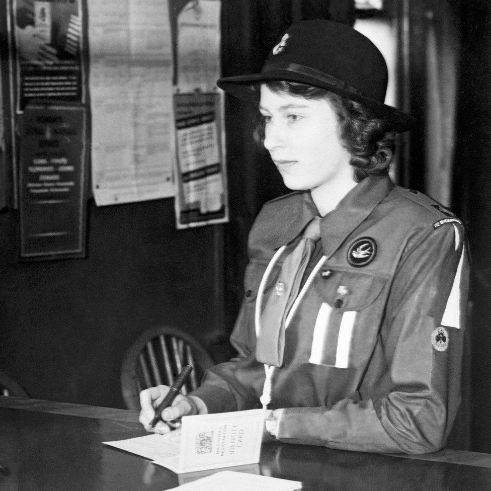 Princess Elizabeth in her Girl Guide uniform