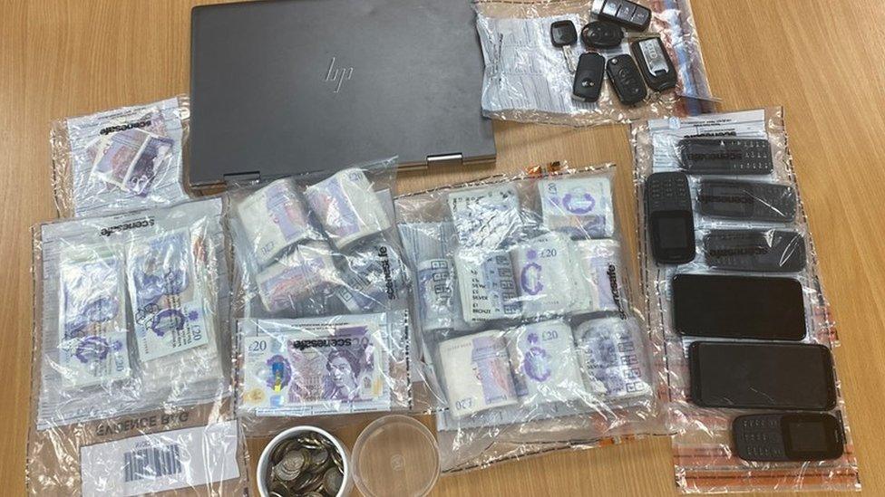 seized cash and phones