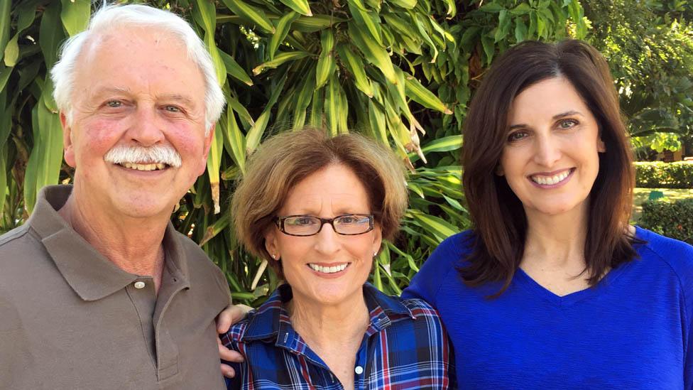 Judy Ingels (centre) with husband Bill and daughter Cindy