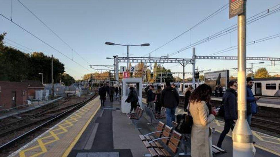 Shenfield station platform in Brentwood