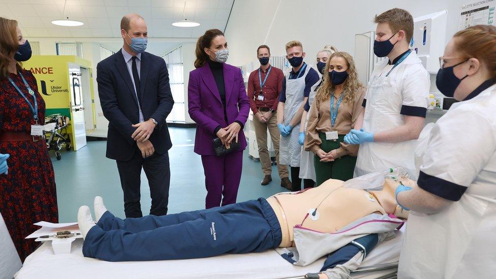 Prince William and Catherine with medical students