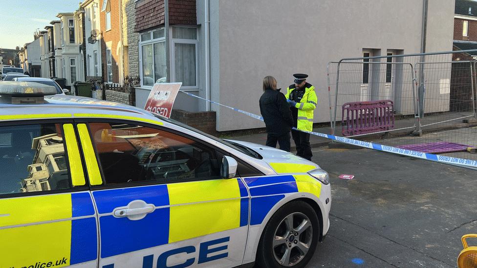 Street cordoned off in Great Yarmouth.