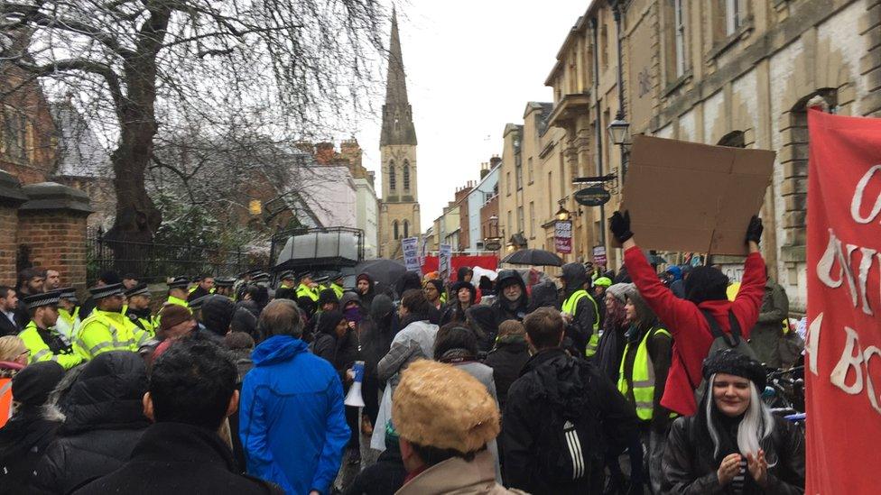 Protest at the Oxford Union