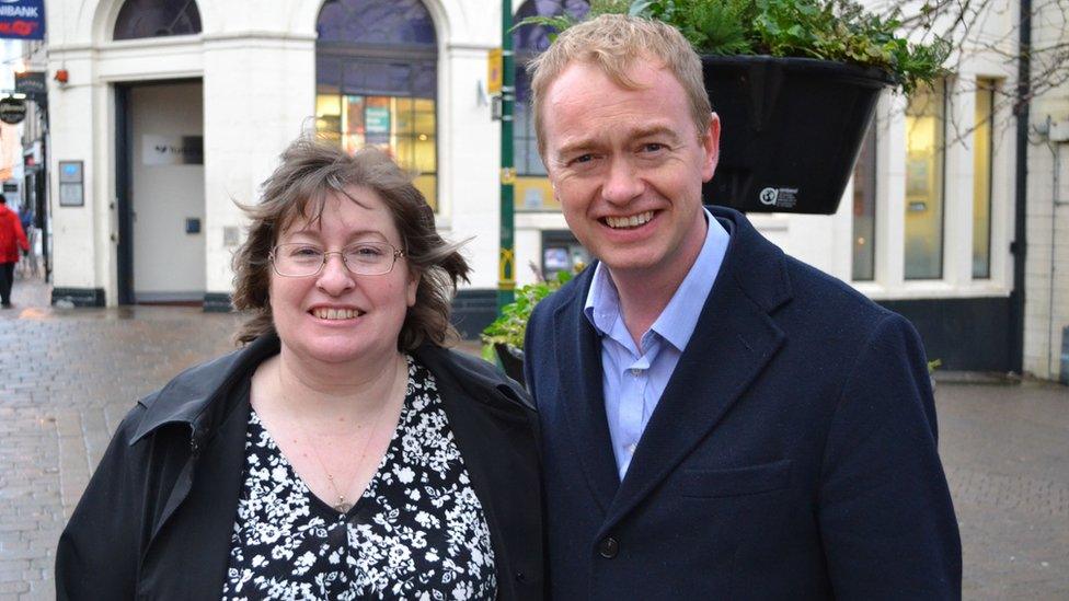 Loraine Birchall and Tim Farron