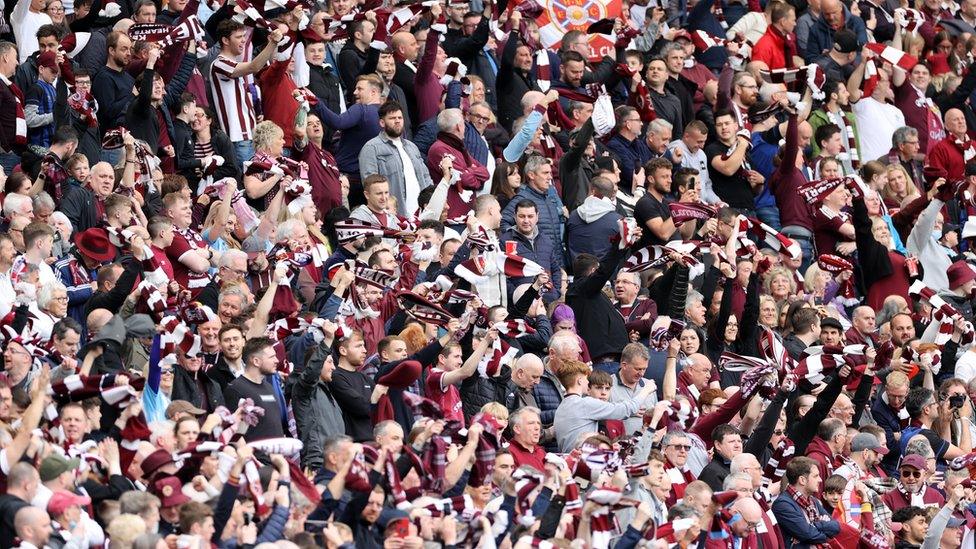 Crowds at Hearts vs Hibs at Hampden on Saturday