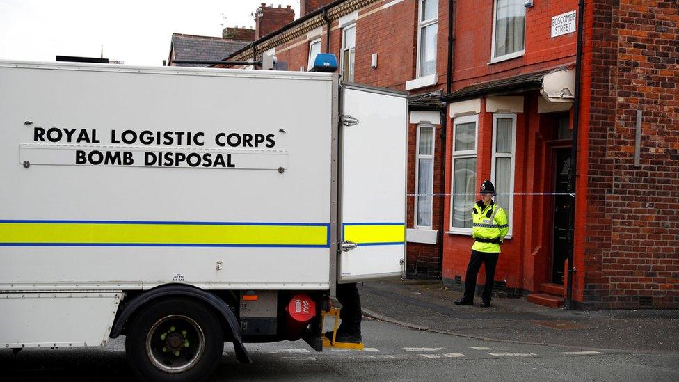 Bomb disposal van in Moss Side