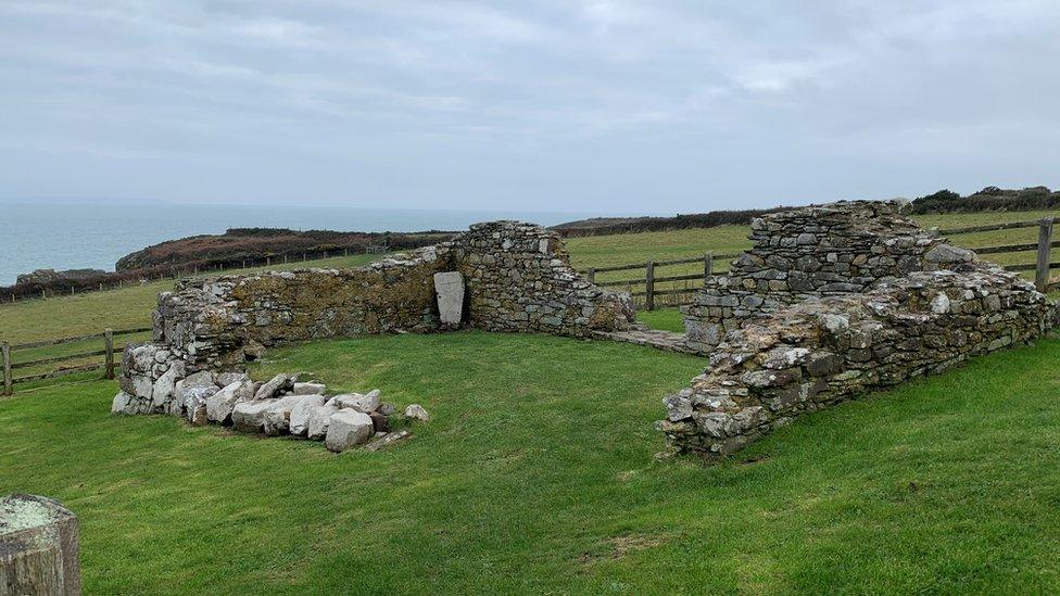 The remains of the original St Non's Chapel