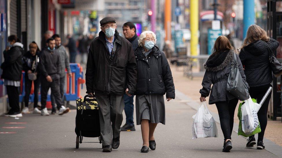 Shoppers in Leicester