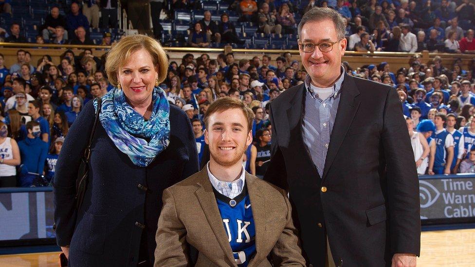 Jay Ruckelshaus with his mother, Mary, and father, John