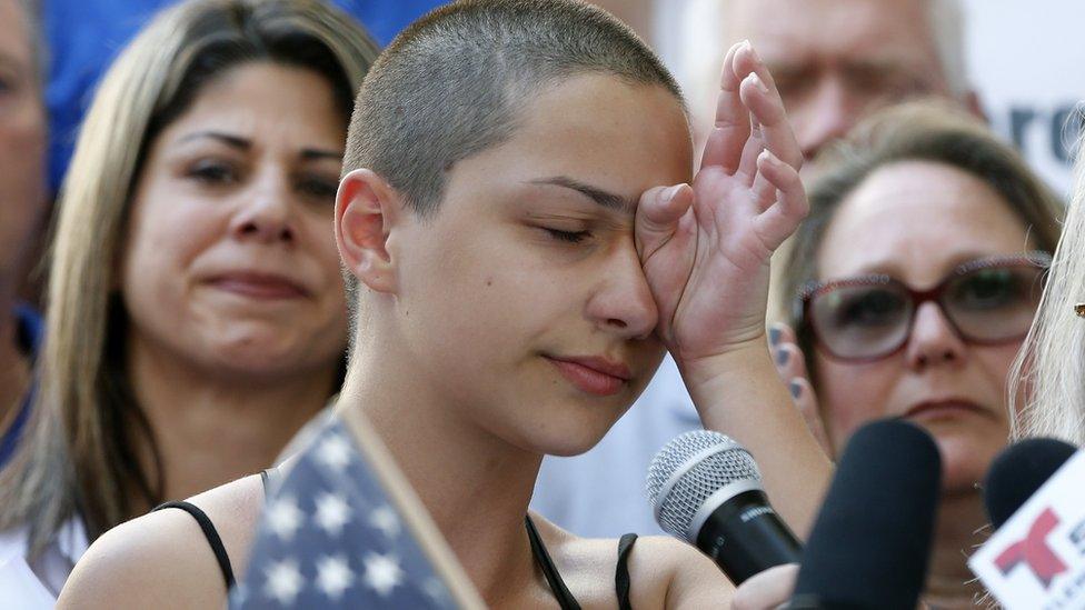 Emma Gonzales cries at podium