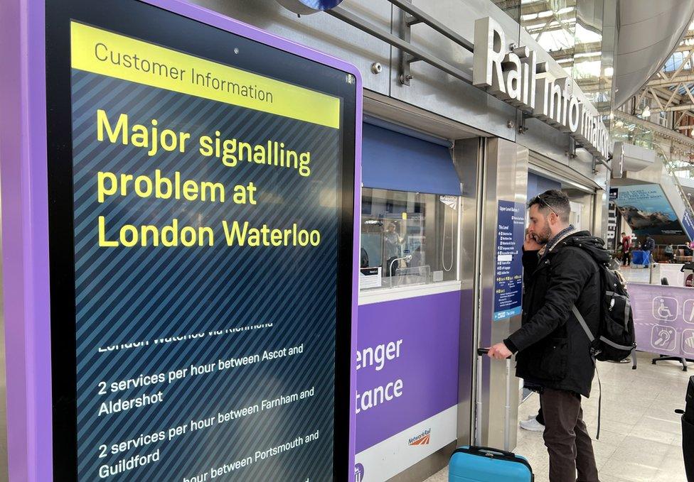 Waterloo station cancellation board