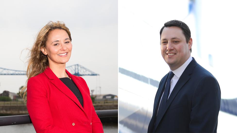 Tees Valley Mayor Ben Houchen, right, Labour candidate for Tees Valley Mayor Jessie Joe Jacobs, left