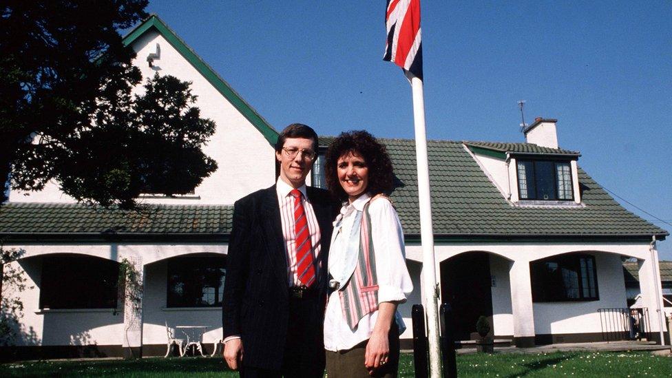 Peter and Iris Robinson at their family home in 1989