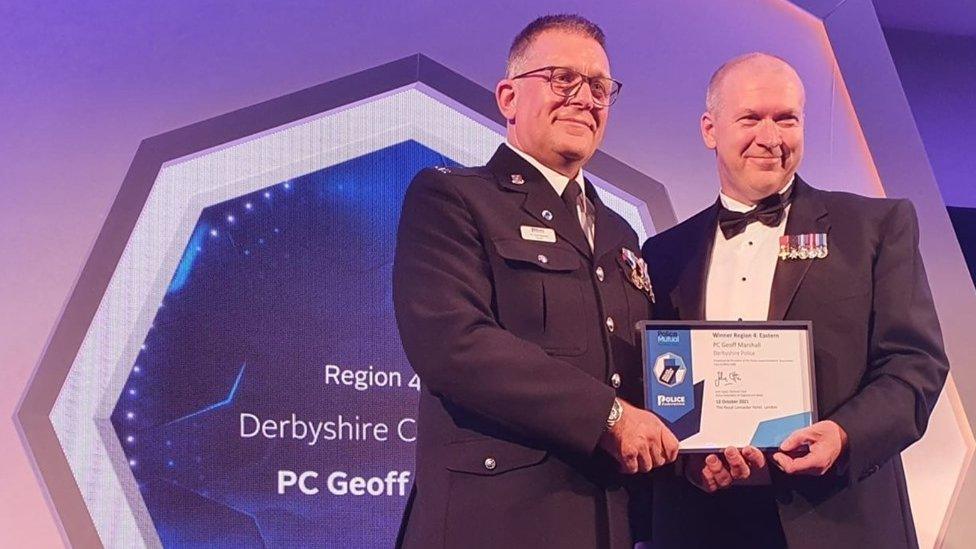 PC Geoff Marshall receiving his award