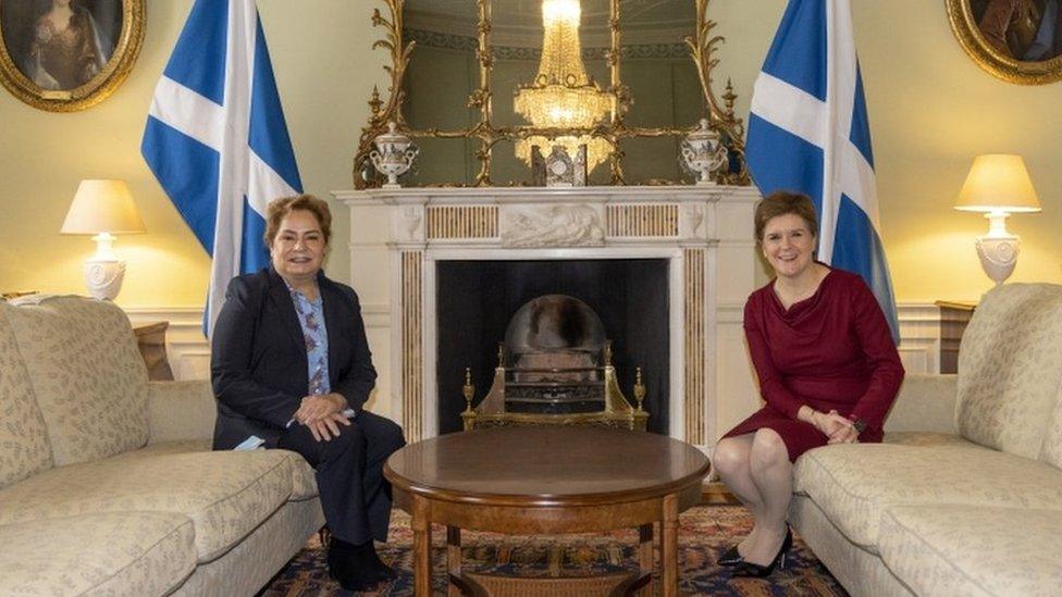 Patricia Espinosa and Scottish First Minister Nicola Sturgeon