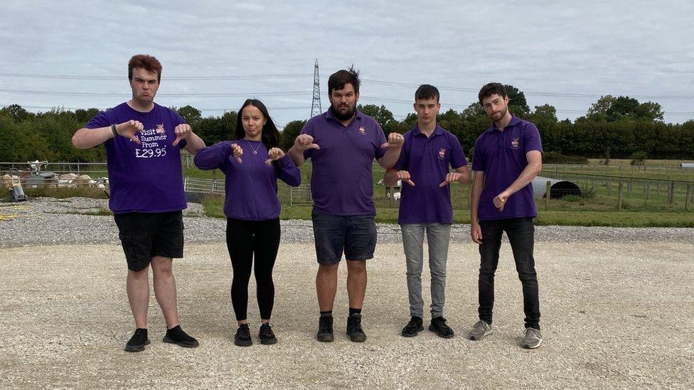 Mead Open Farm staff look disappointed after the pool was stolen