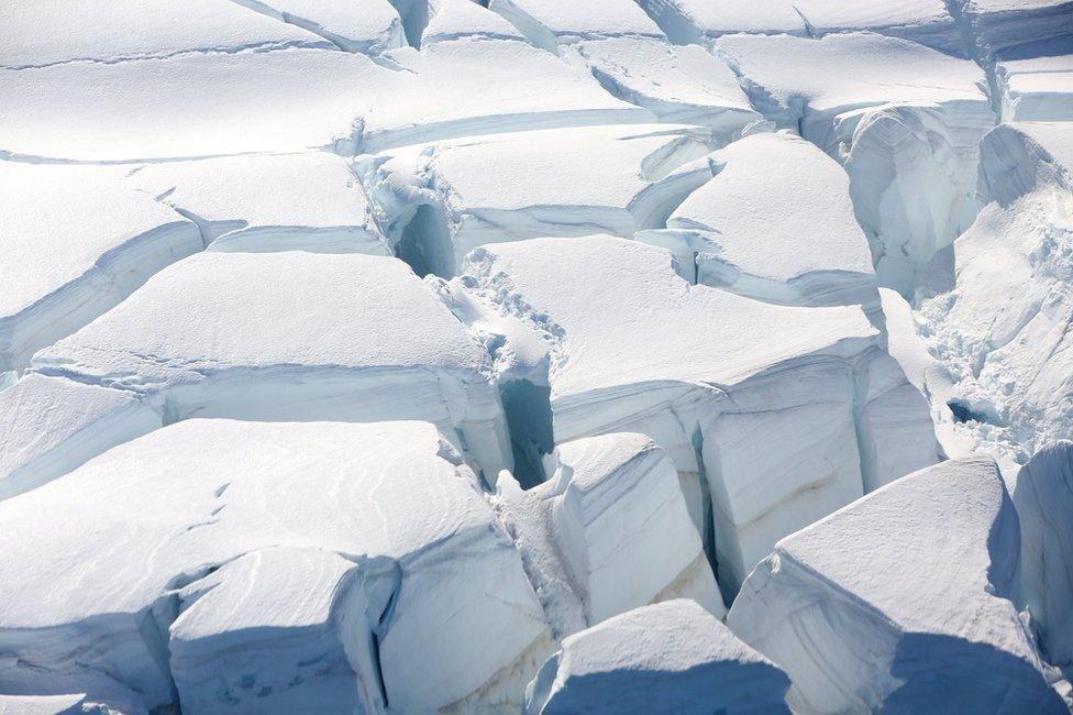 A glacier seen from above