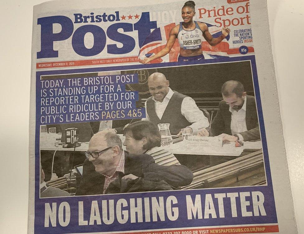 Bristol Post front page 11 December, 2019