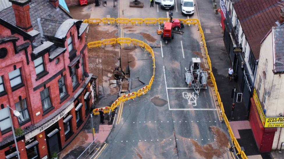 drone shot of the sinkhole