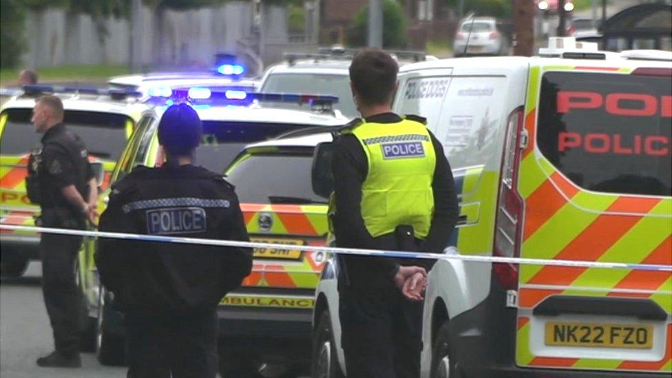 Police vehicles in Heworth, Gateshead