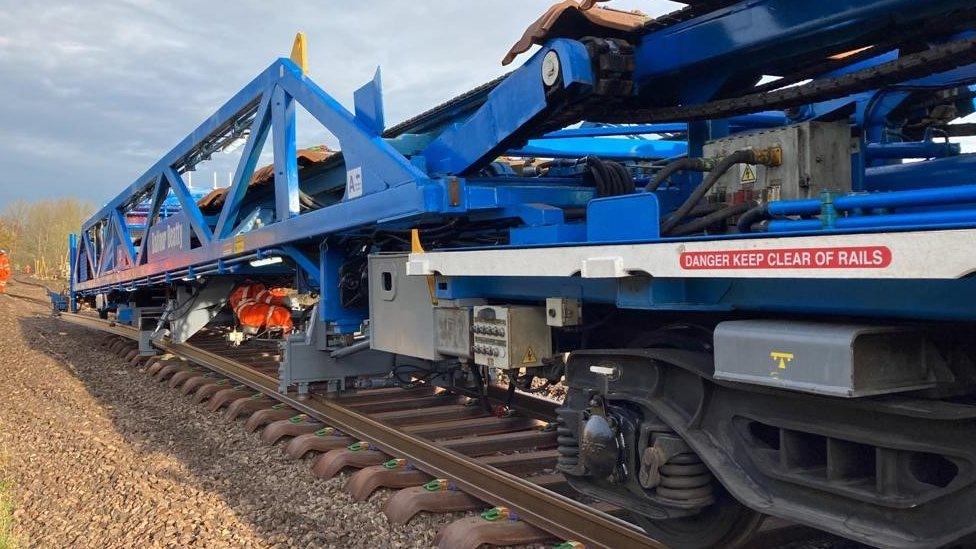 Rail track replacement work