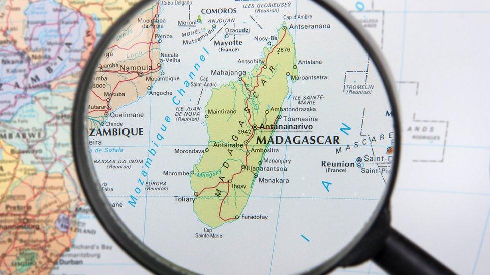 Madagascar on map