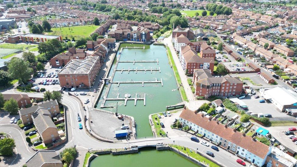 Aerial View Of The Northgate Docks In Bridgwater